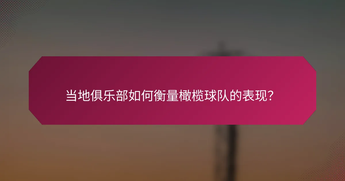 当地俱乐部如何衡量橄榄球队的表现?
