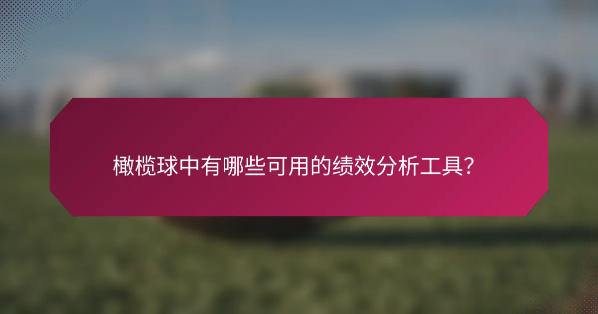 橄榄球中有哪些可用的绩效分析工具?