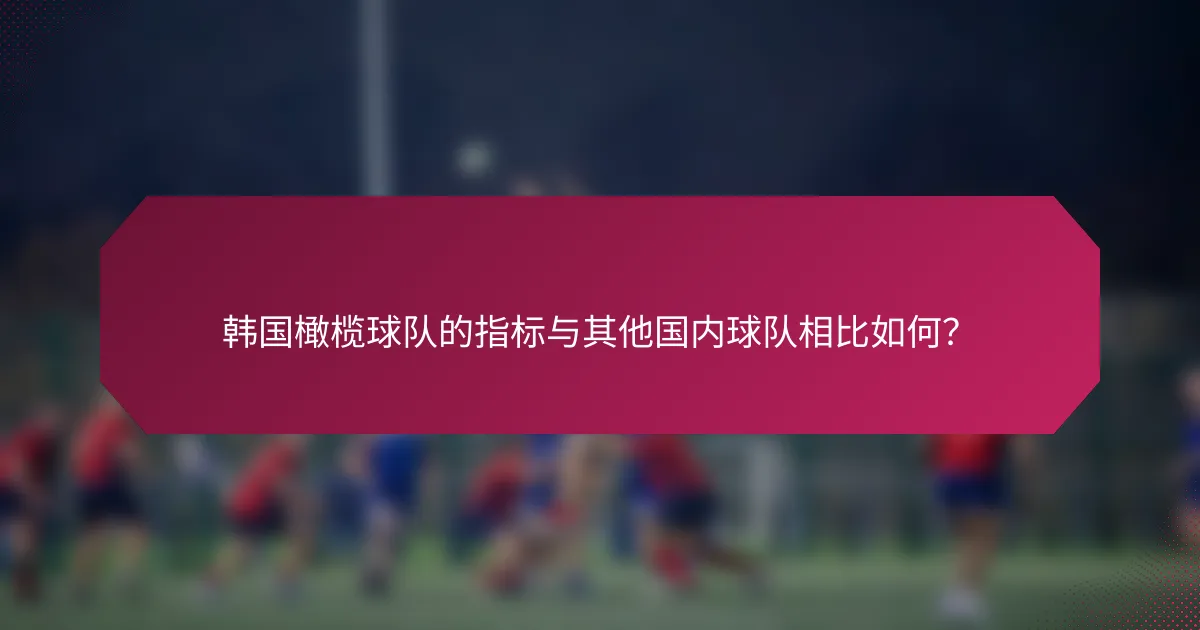韩国橄榄球队的指标与其他国内球队相比如何？