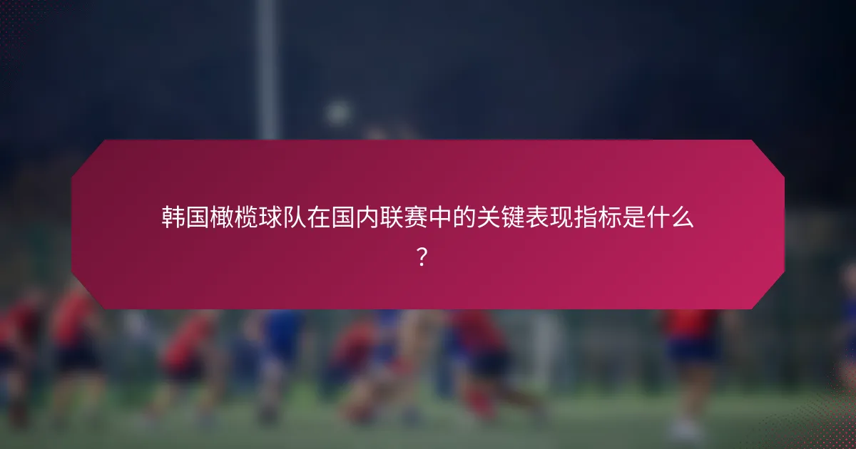 韩国橄榄球队在国内联赛中的关键表现指标是什么？