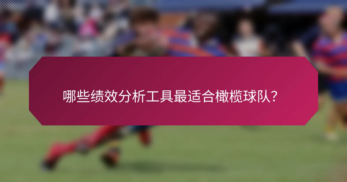 哪些绩效分析工具最适合橄榄球队?