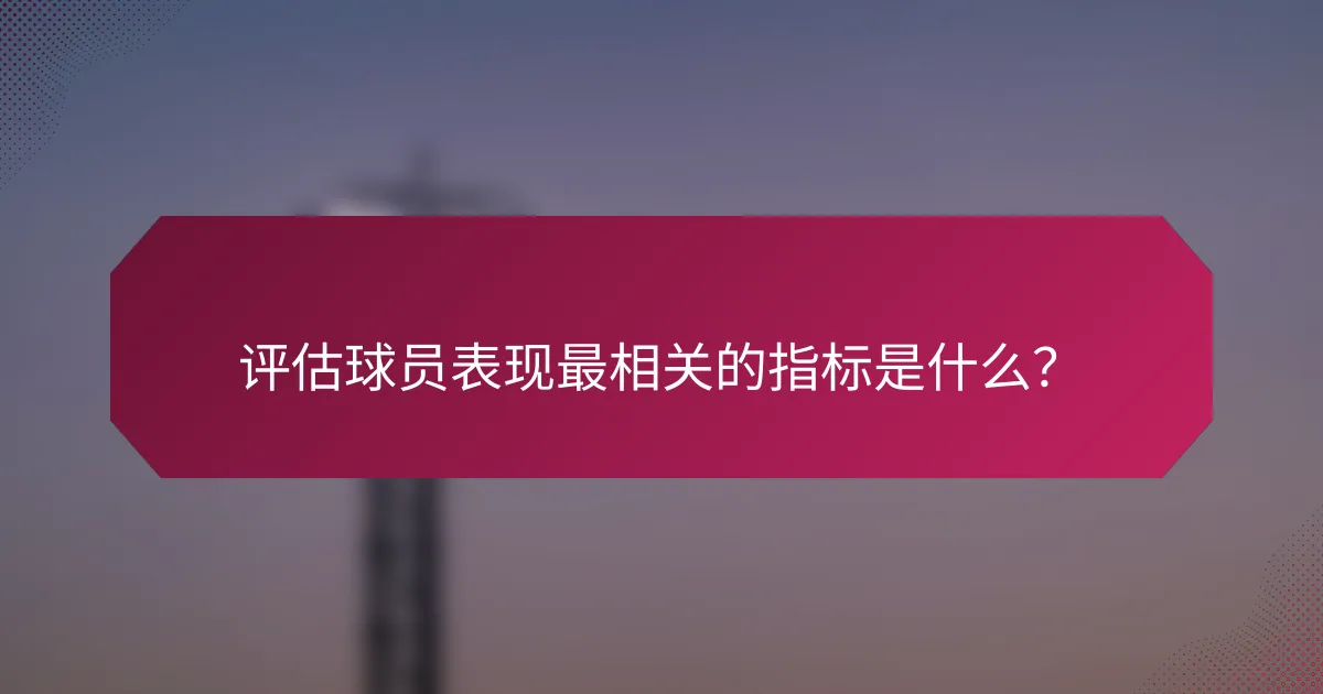 评估球员表现最相关的指标是什么?