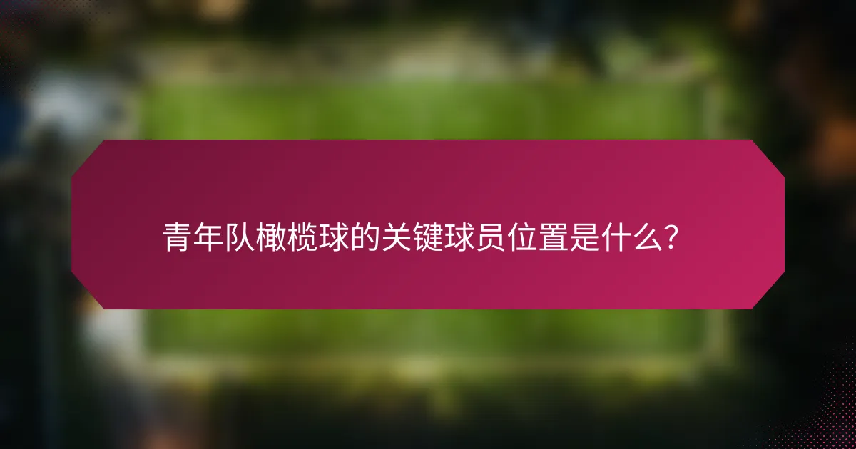 青年队橄榄球的关键球员位置是什么?