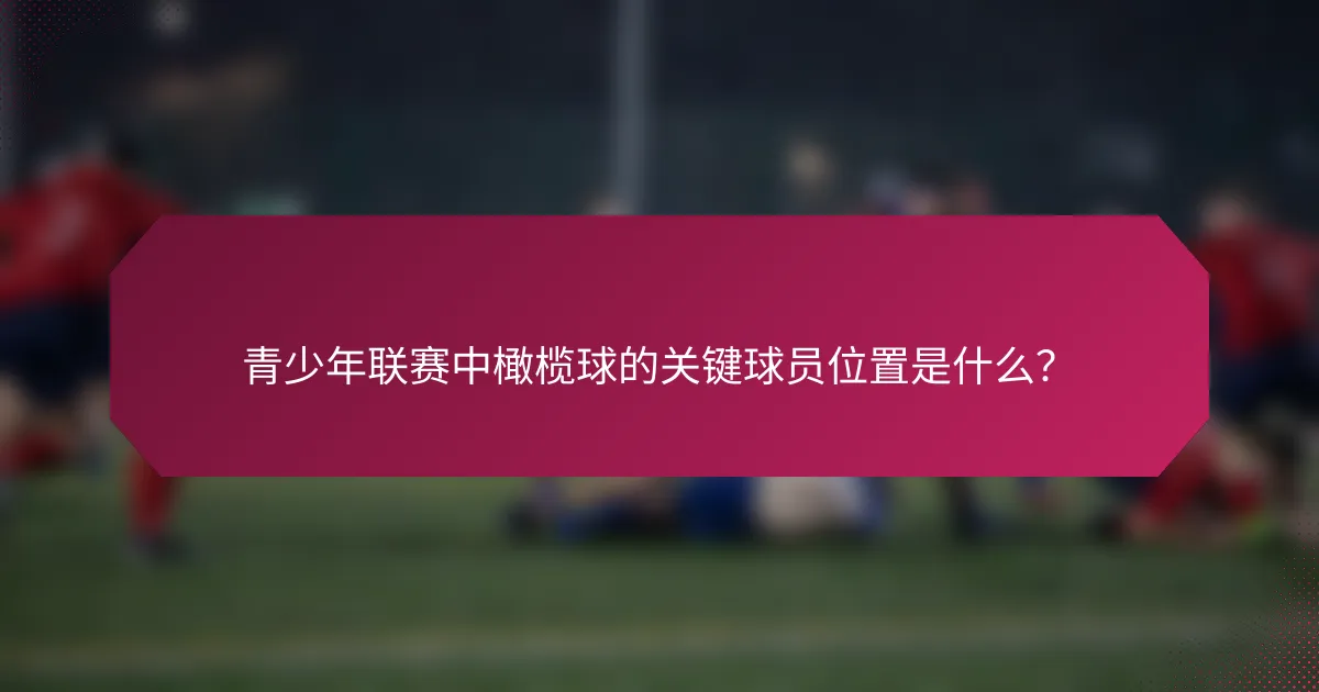 青少年联赛中橄榄球的关键球员位置是什么?