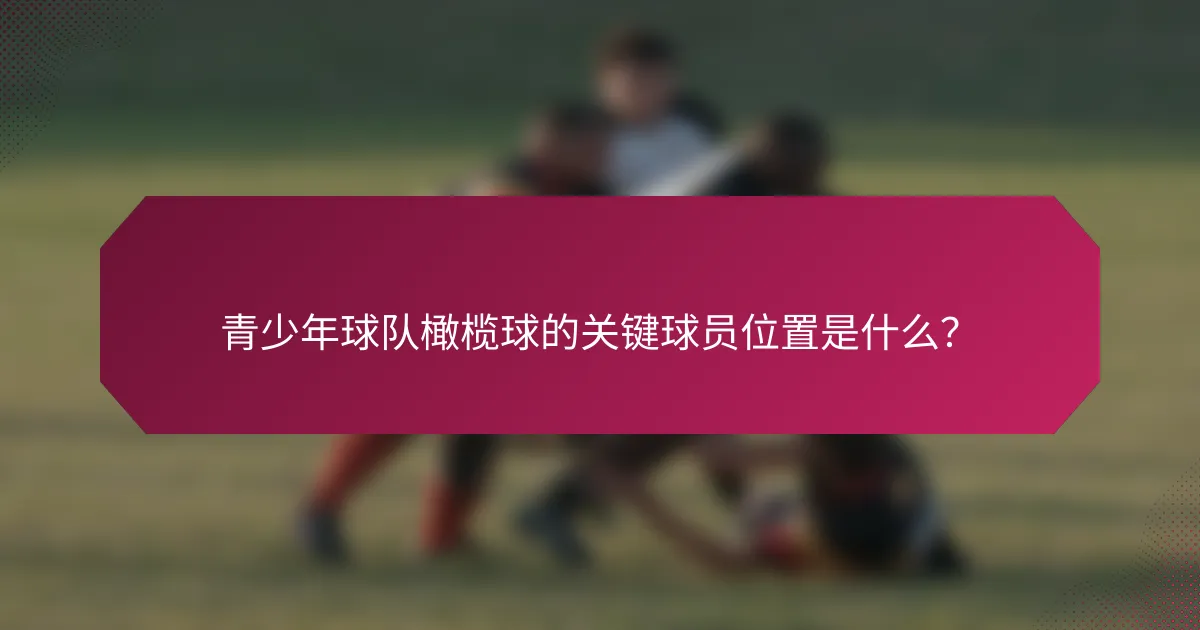 青少年球队橄榄球的关键球员位置是什么?