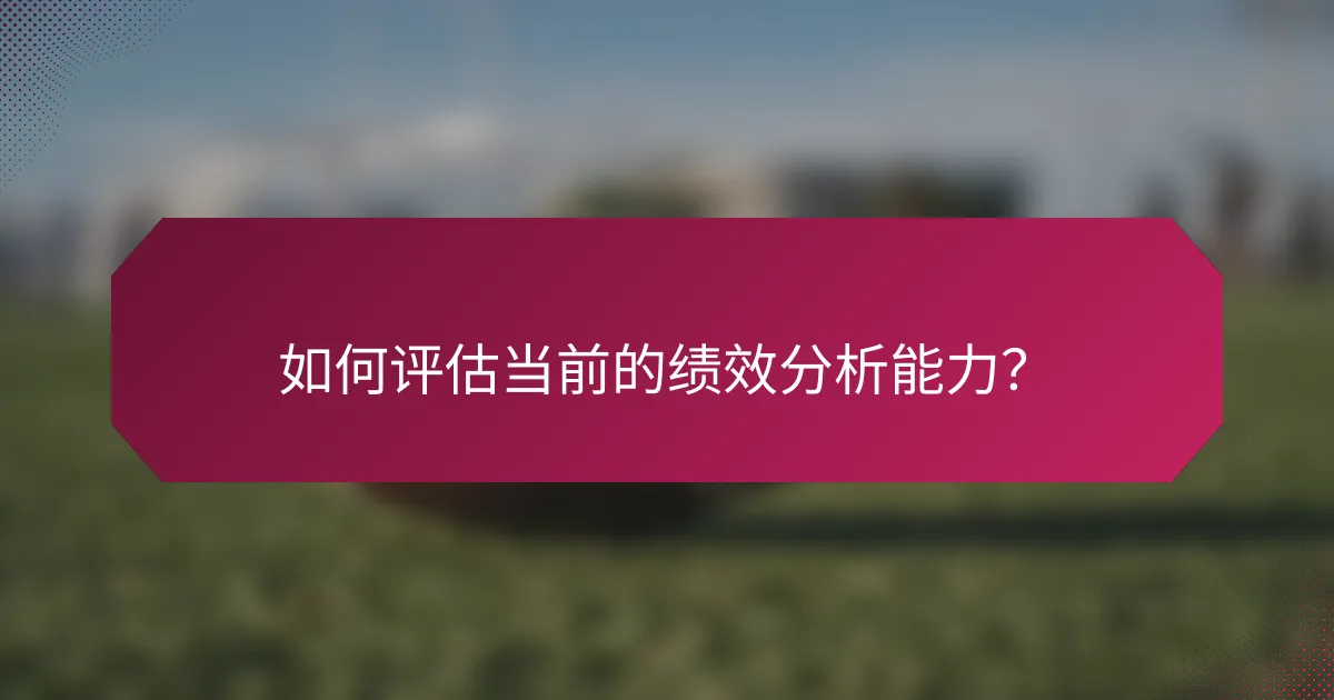 如何评估当前的绩效分析能力?