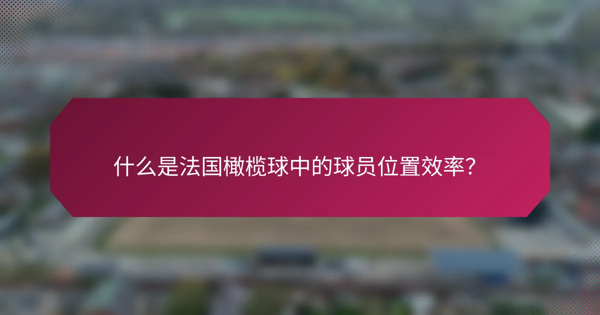 什么是法国橄榄球中的球员位置效率？