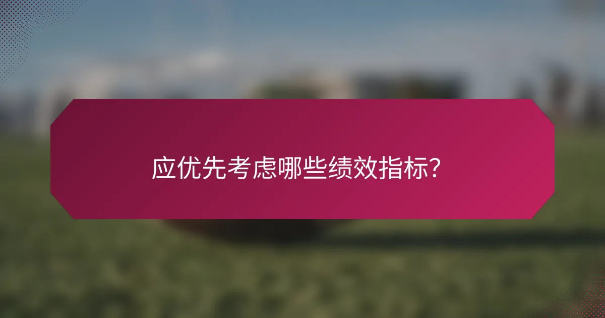 应优先考虑哪些绩效指标?